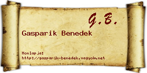 Gasparik Benedek névjegykártya