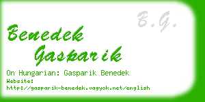 benedek gasparik business card